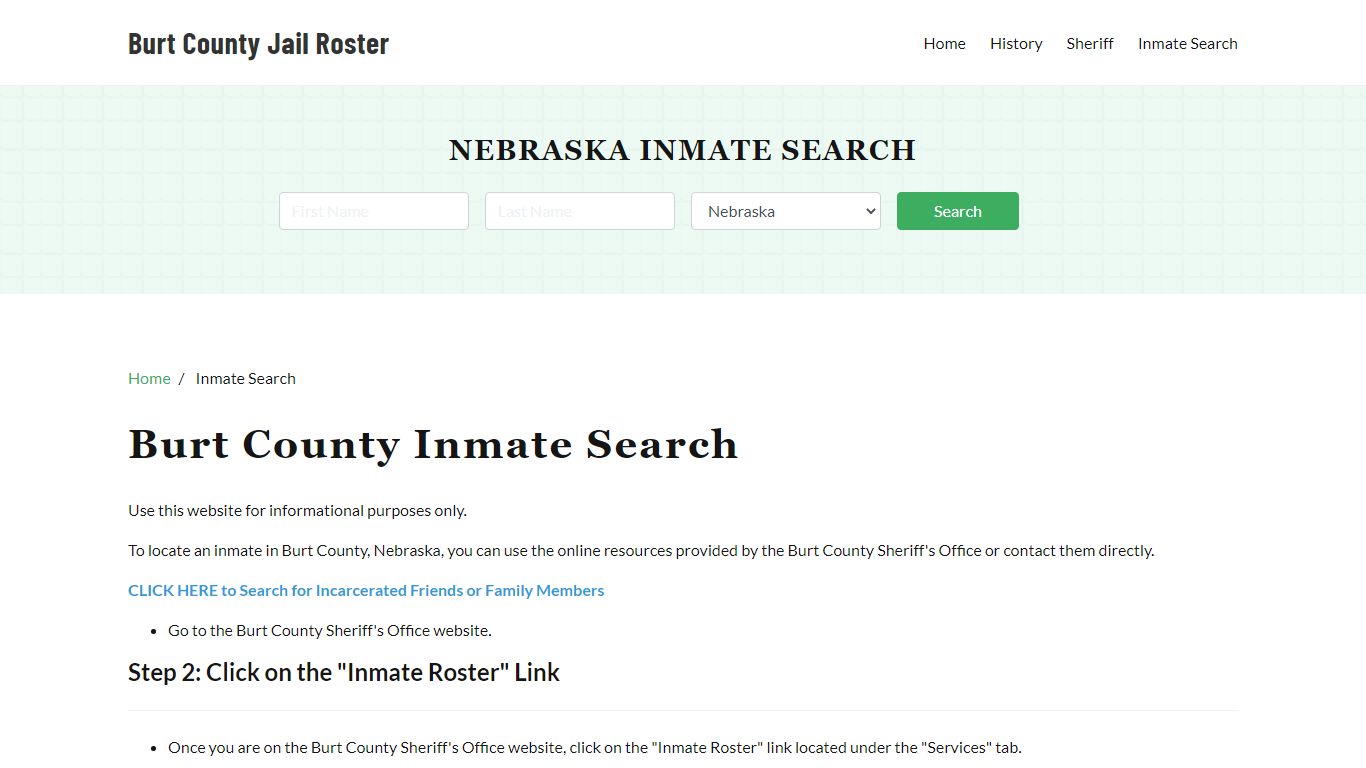 Burt County, NE Detainee Lookup