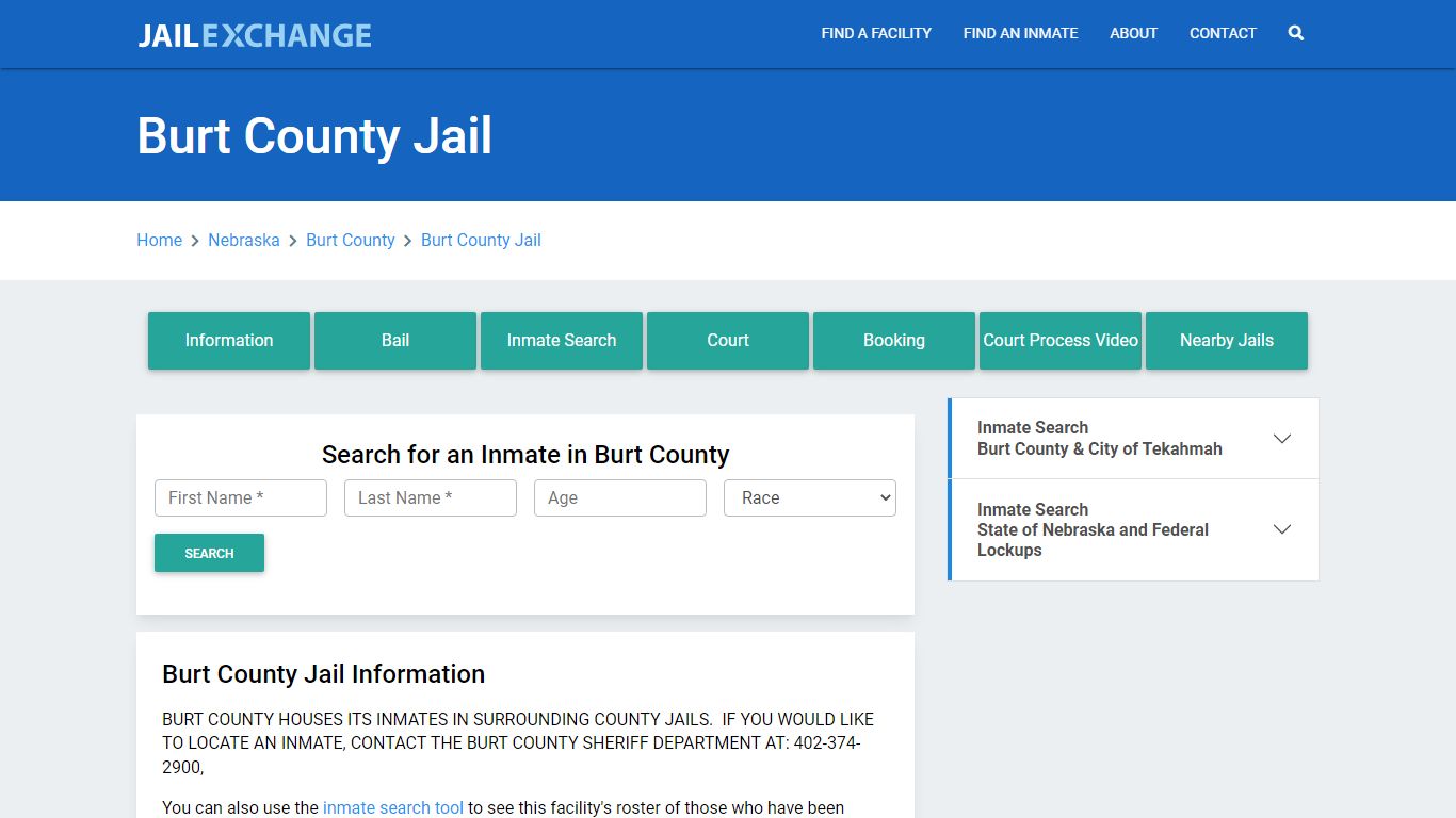 Burt County Jail Roster Lookup, NE, Inmate Search - Jail Exchange